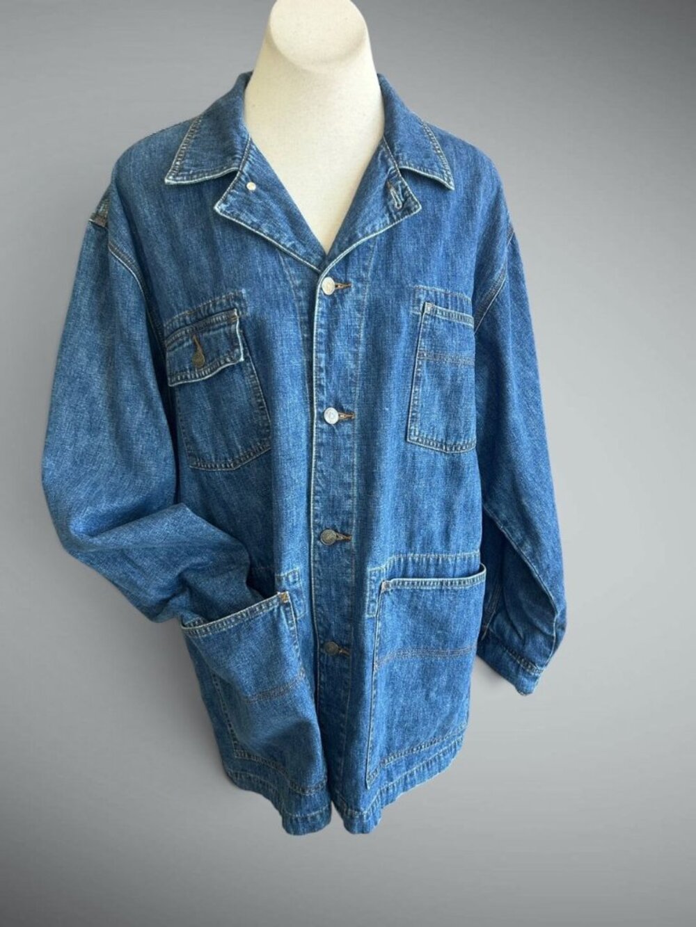 The Territory Ahead Denim Chore Barn Jacket Size Large Made in Hong Kong
